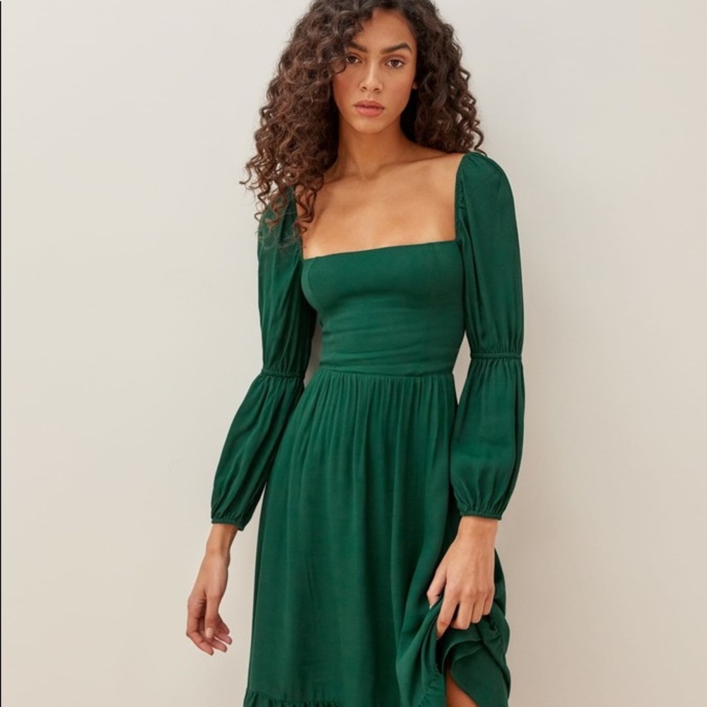 New Reformation Mica Dress Emerald Size 6